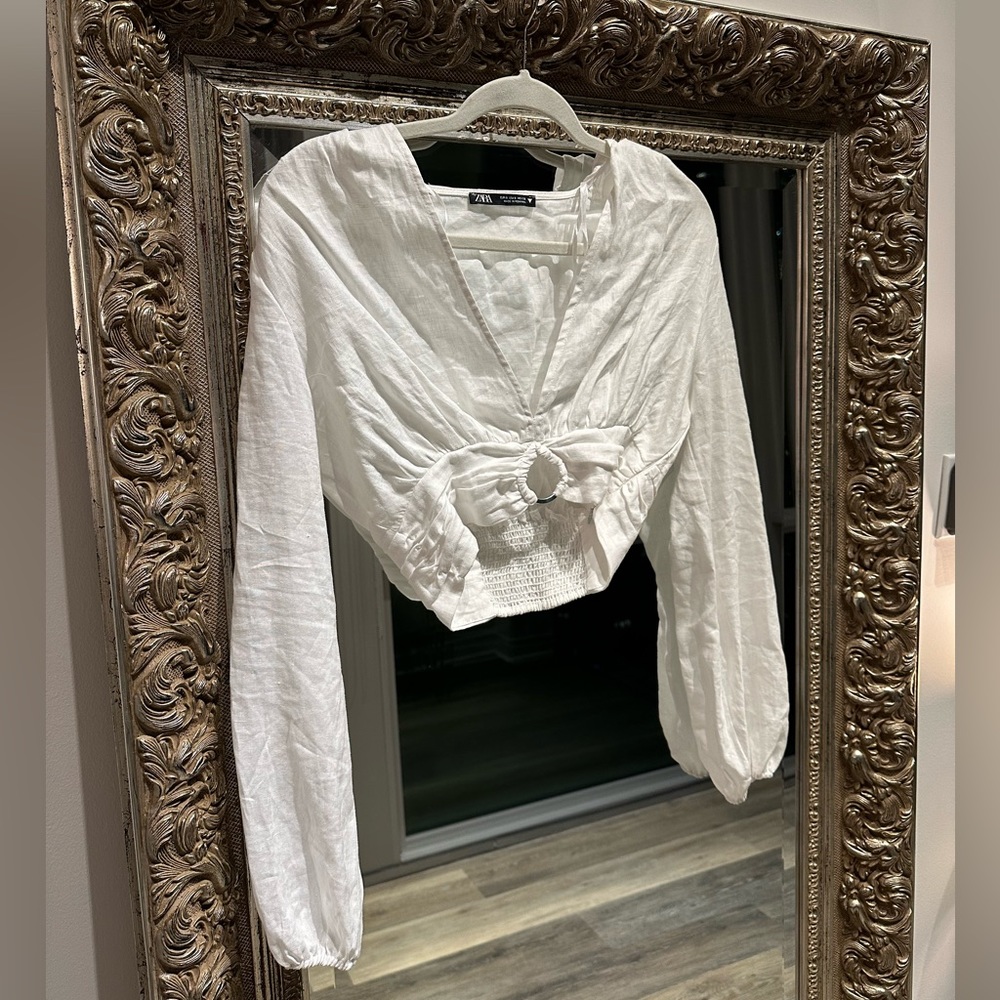 White Zara crop top